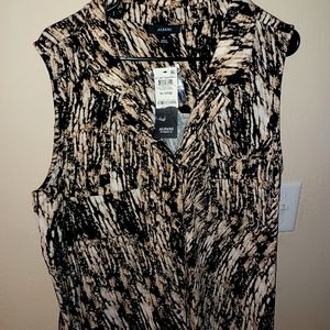 Sleeveless Silky V neck Alfani Blouse XL